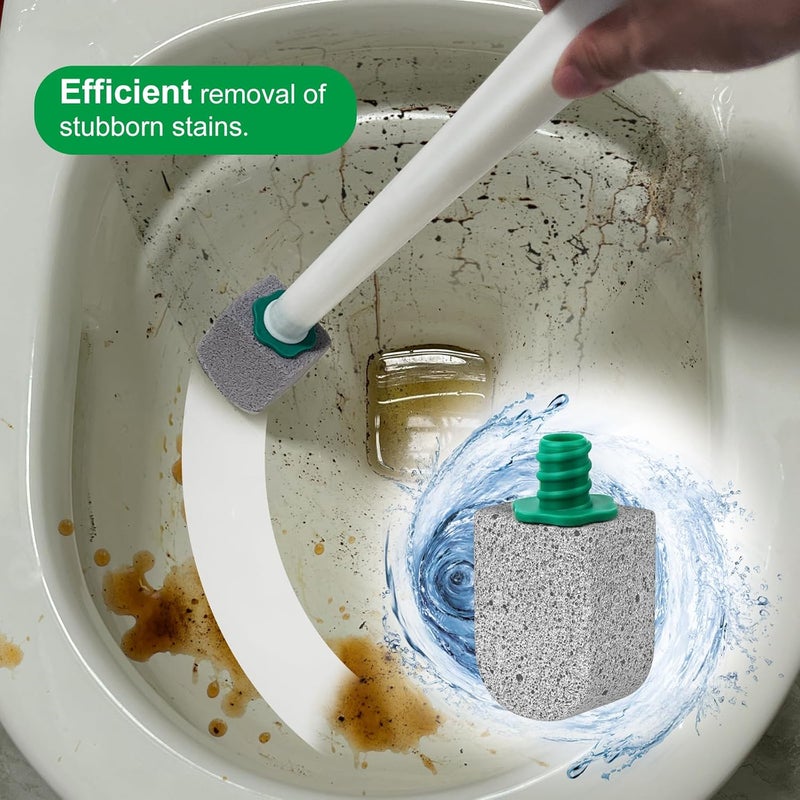 Enjunway Pumice Stone Toilet Bowl Cleaner,Bathroom Cleaner Brush Toilet Wand Refills with 30CM Long Handle for Remove Hard Water Stains with 1 Wand+ Pumice Stones (30 Pack) - Image 4